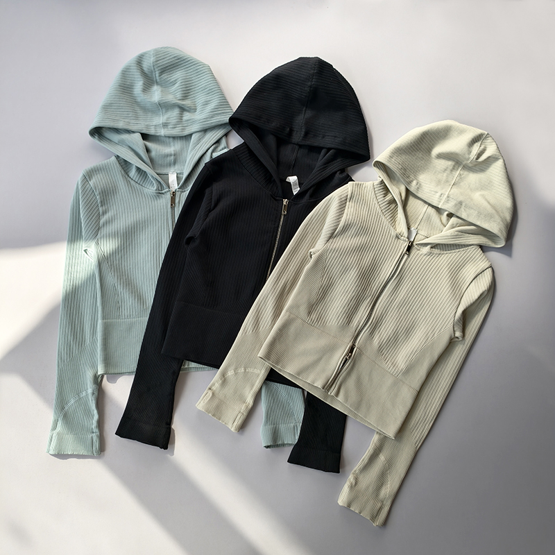 Yoga Fitness Jacket - Chaqueta deportiva ajustada con capucha para