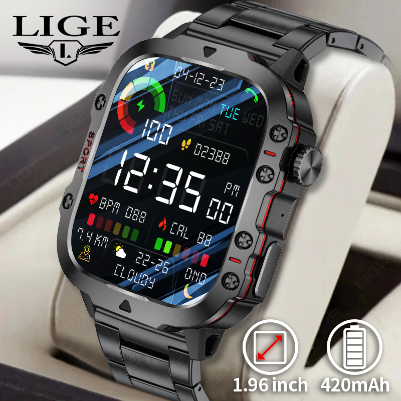 Gym Floor Mats - Reloj inteligente militar resistente para hombre,
