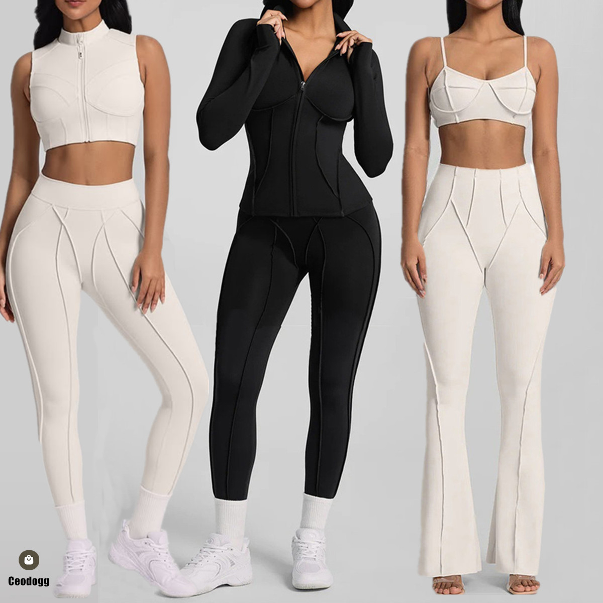 Yoga Fitness Jacket - Conjunto Deportivo de 1/2 Piezas para
