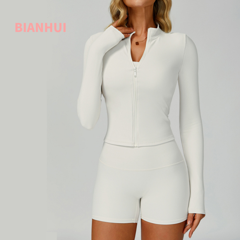 Yoga Fitness Jacket - BIANHUI-Chaqueta de Yoga ajustada con cuello