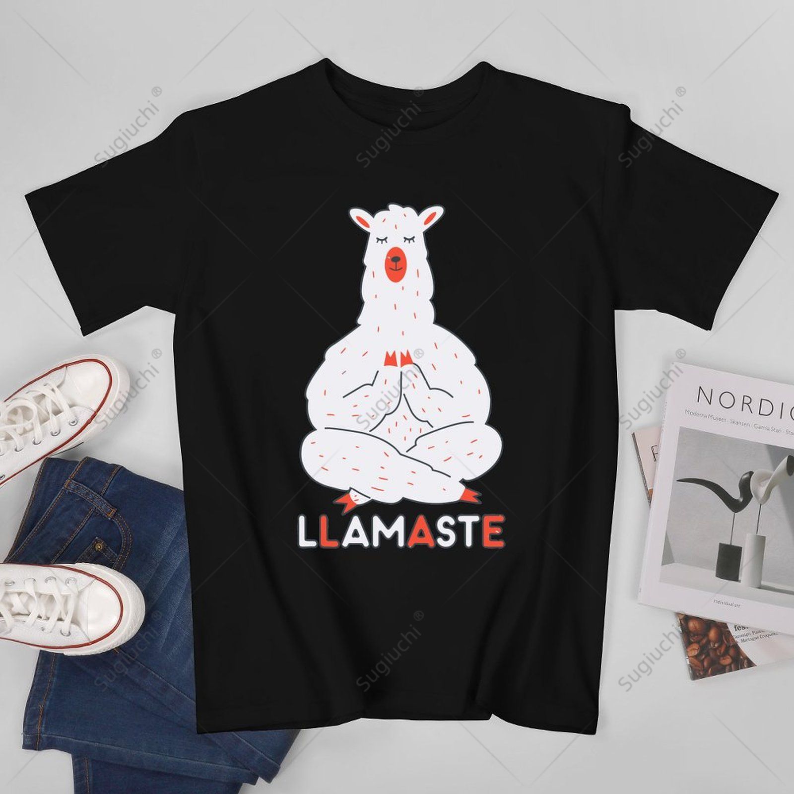Yoga Fitness Gifts - Camisetas Unisex de Alpaca Zen Divertidas