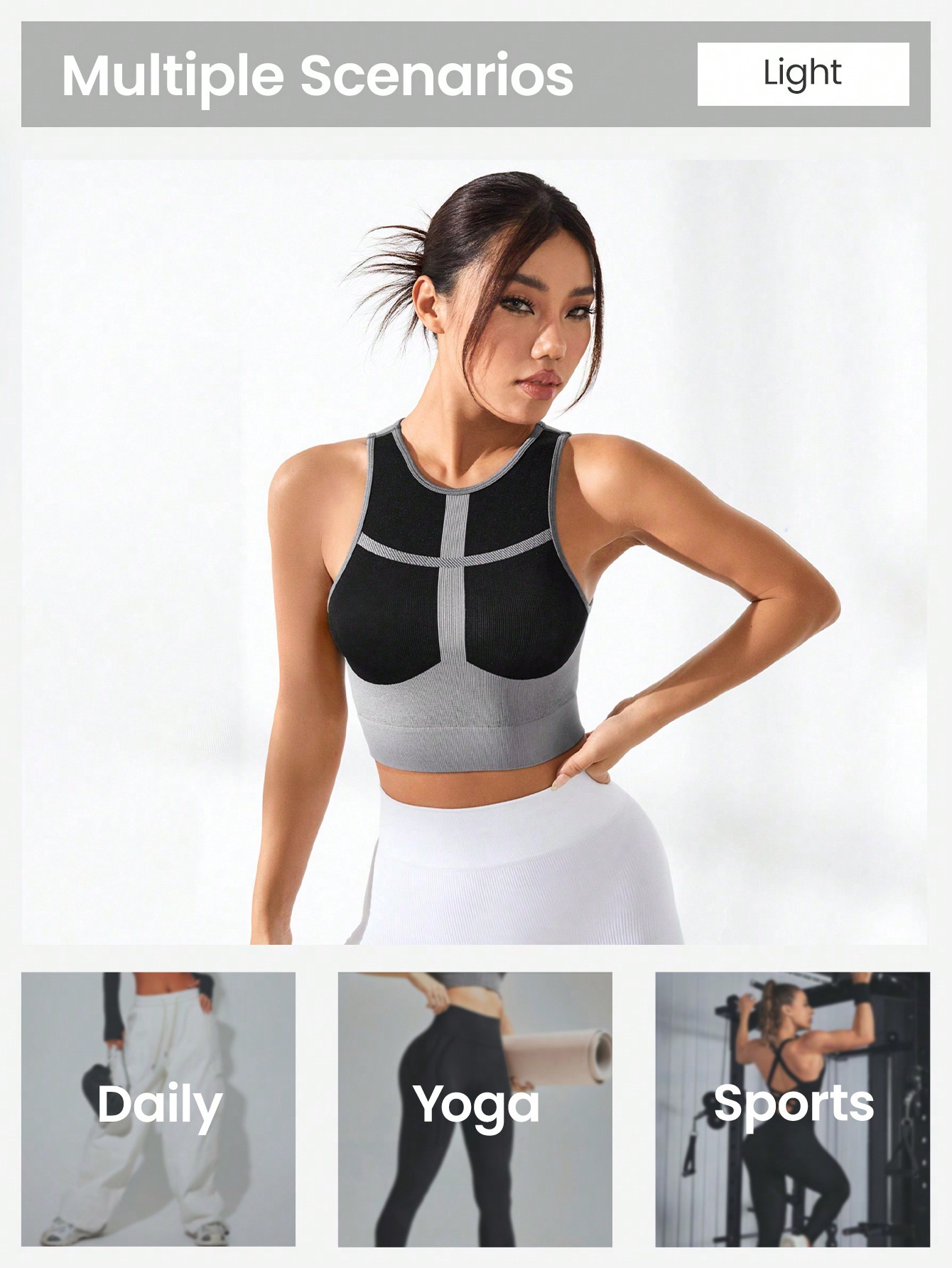 Top corto acanalado con bloque - Yoga Blocks reseña y precio